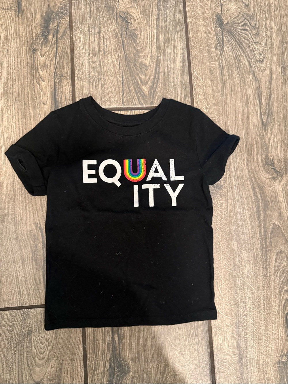 Target Black Kids Tee with Rainbow 'EQUAL ITY' Graphic